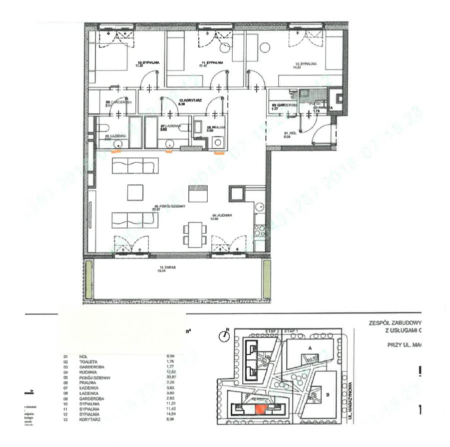 Продається простора квартира з балконом в Мокотові - plan
