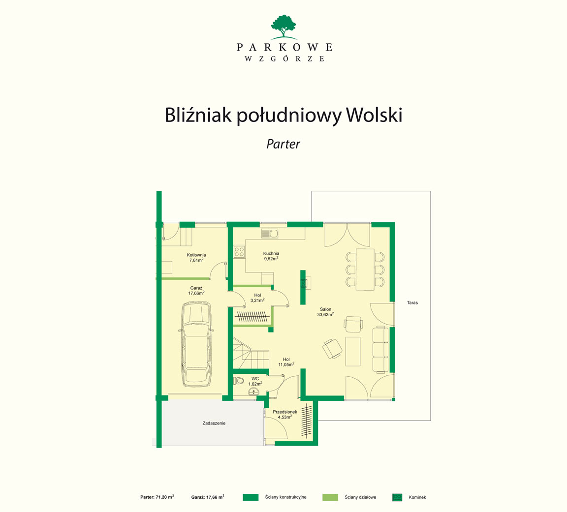 An elegant, comfortable semi-detached house on Parkowe Wzgórze in Mogilany - plan