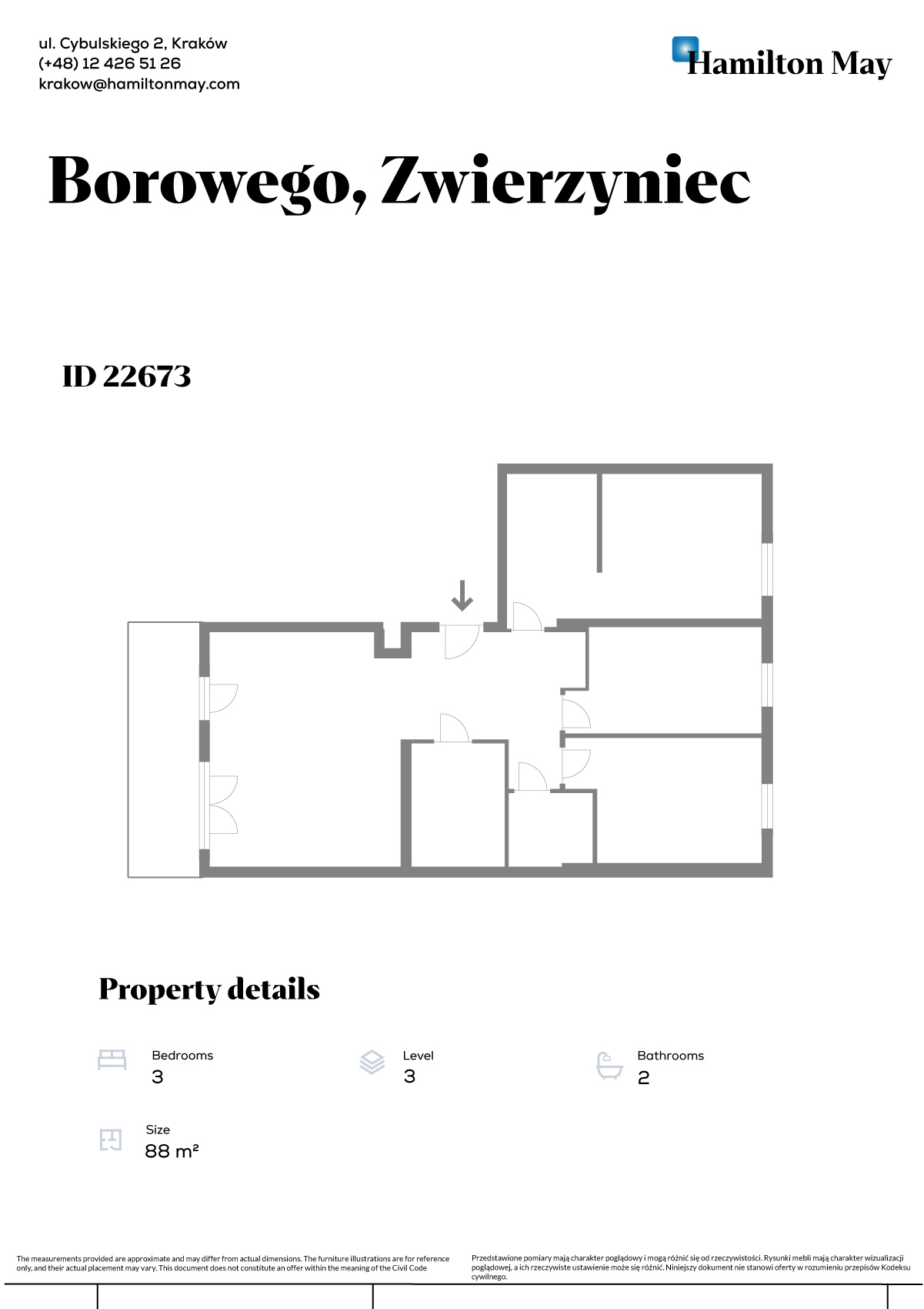 Luksusowe mieszkanie 4-pokojowe z balkonem z panoramicznym widokiem na tereny zielone - plan
