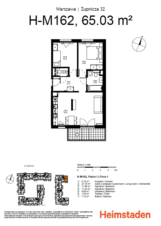 3-pokojowe mieszkanie | balkon I Praga-Południe - plan