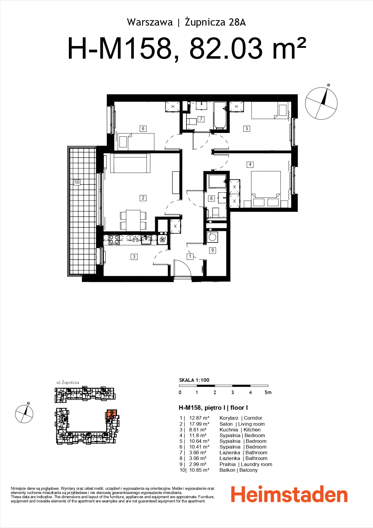 4 кімнатна квартира | балкон I Praga-Południe - plan