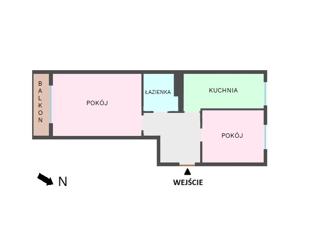 A one-bedroom, quiet apartment with a balcony at Świtezianki Street - plan