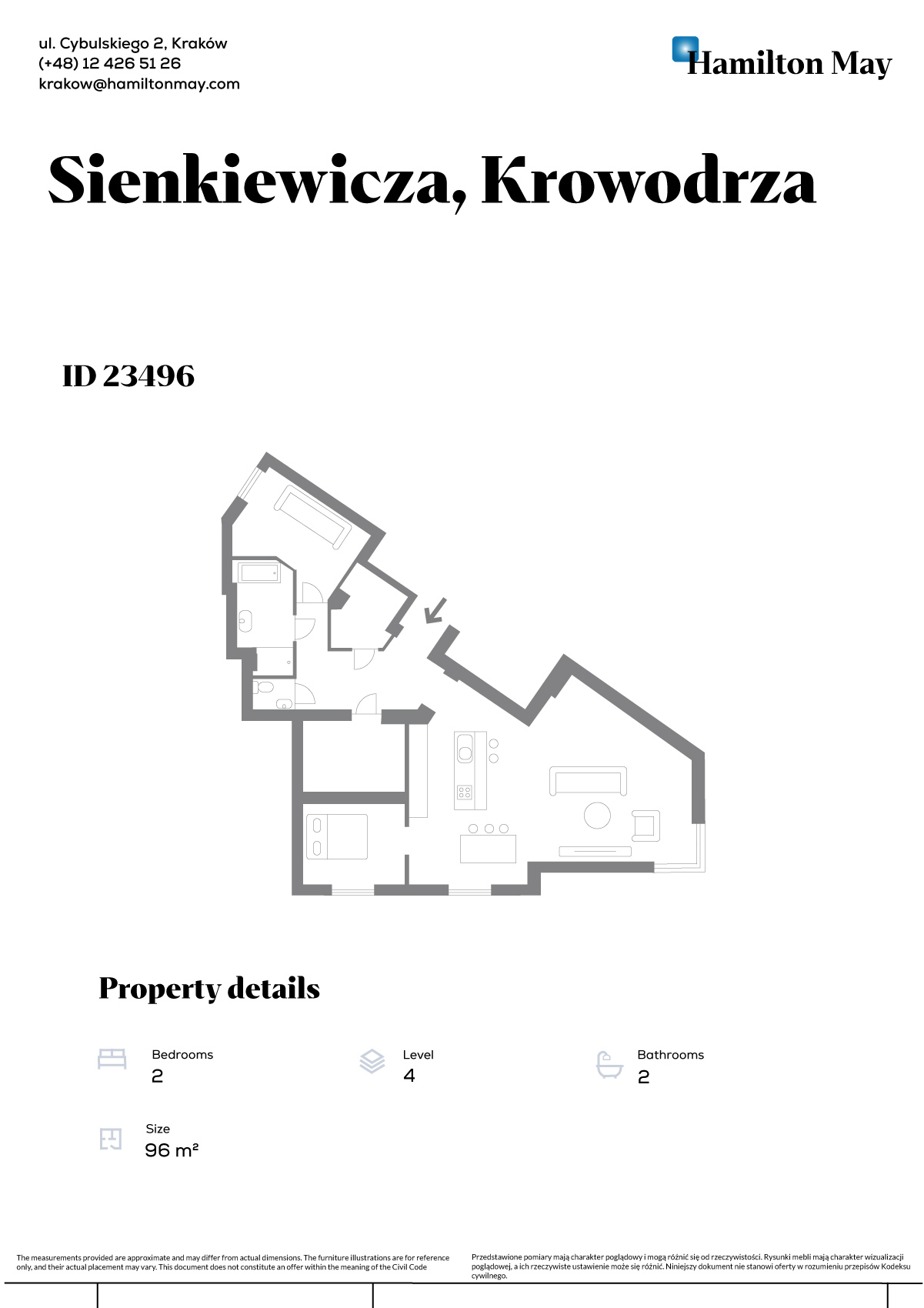 Унікальна преміальна квартира з видом на Краківський парк | 95,96 м² | - plan