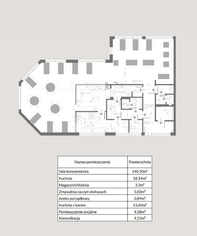 Оренда ресторану Преміум 230 м² | Лісниця Вроцлав - plan